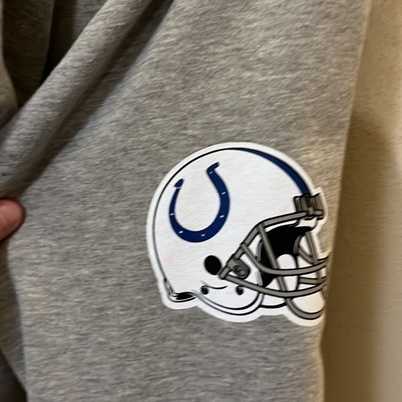 NFL Indianapolis Colts Gray front zip Hooded Sweatshirt - Picture 5 of 9